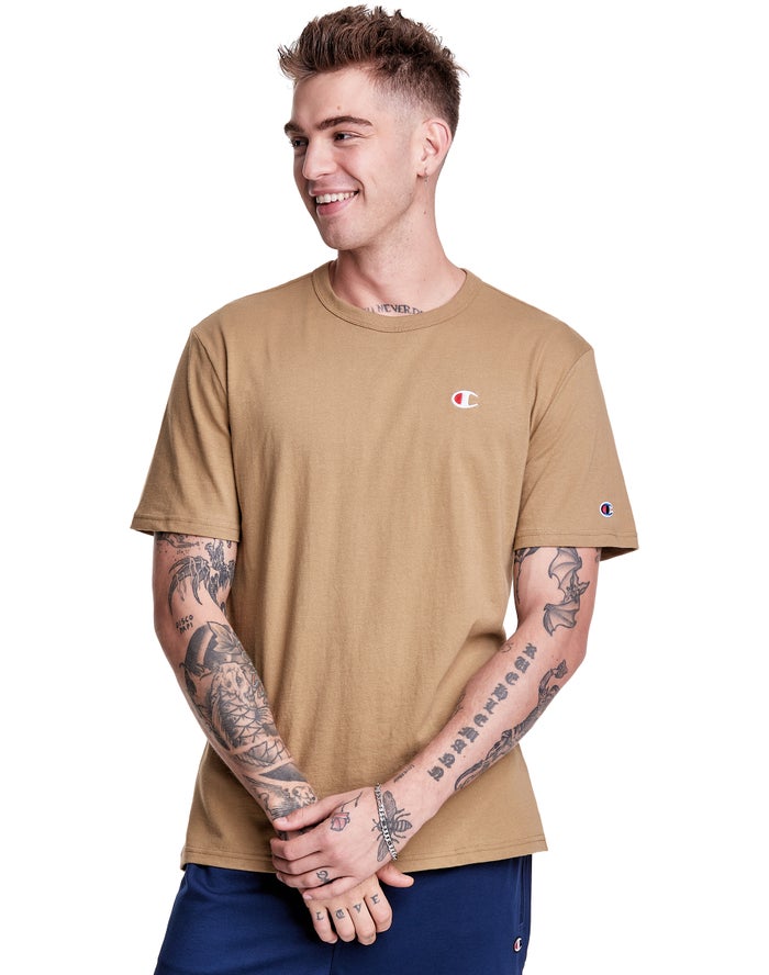 Champion Lightweight Jersey C Logo - Miesten Khaki T-Paita - Suomi 9431085-OL